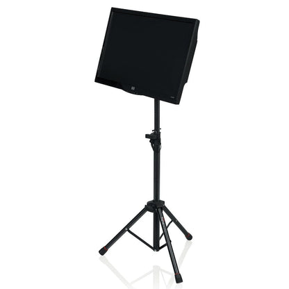 gator laptop stands gator gfw utl mediatray1 media tray with tripod laptop stand