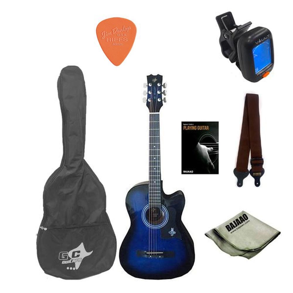 gc acoustic guitar bundles blue burst gc 38c acoustic guitar starter pack with e-book  #color_blue-burst
