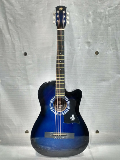 gc acoustic guitars gc 38c acoustic guitar with truss rod and bag - blue burst - open box b stock    