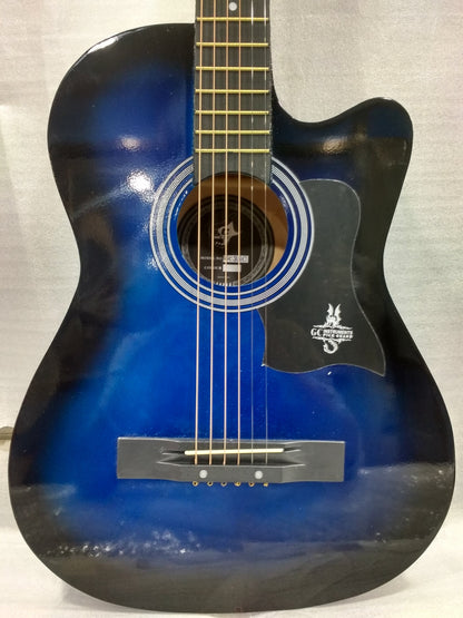 gc acoustic guitars gc 38c acoustic guitar with truss rod and bag - blue burst - open box b stock    