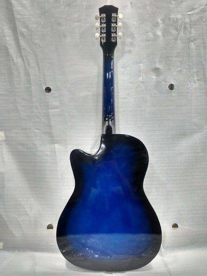 gc acoustic guitars gc 38c acoustic guitar with truss rod and bag - blue burst - open box b stock    