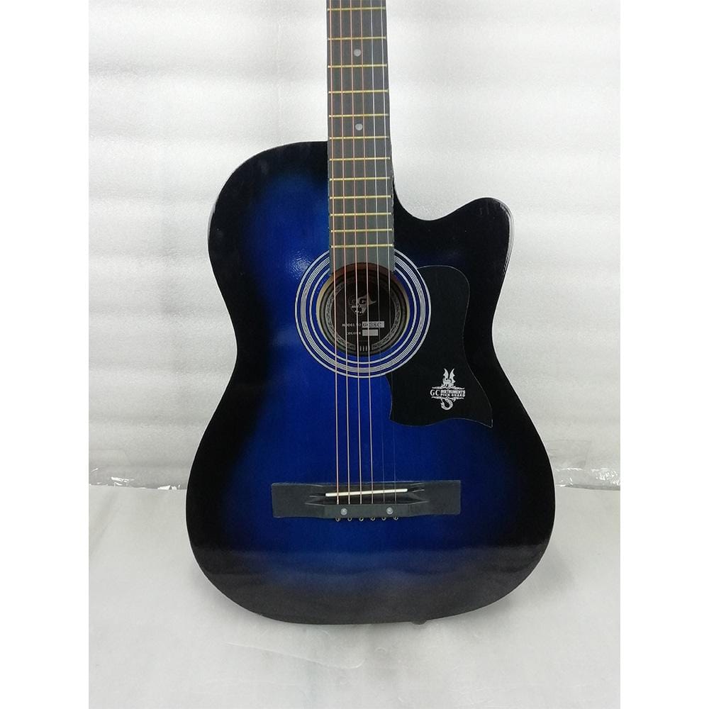 gc acoustic guitars gc 38c acoustic guitar with truss rod and bag - blue burst - open box b stock    