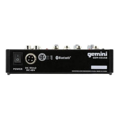 Gemini Analog Mixers Grey Gemini GEM-05USB Compact 5 Channel Bluetooth Mixer