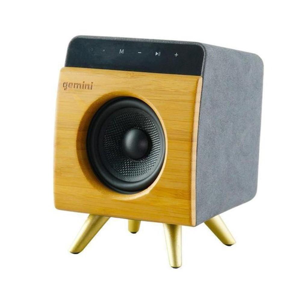 gemini bluetooth speakers gemini brs-130 12w portable bluetooth speaker - bamboo finish