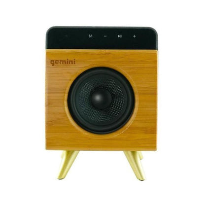 gemini bluetooth speakers gemini brs-130 12w portable bluetooth speaker - bamboo finish