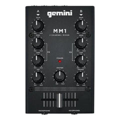 Gemini Dj Mixers Black Gemini MM1 2-Channel Pocket-Sized DJ Mixer