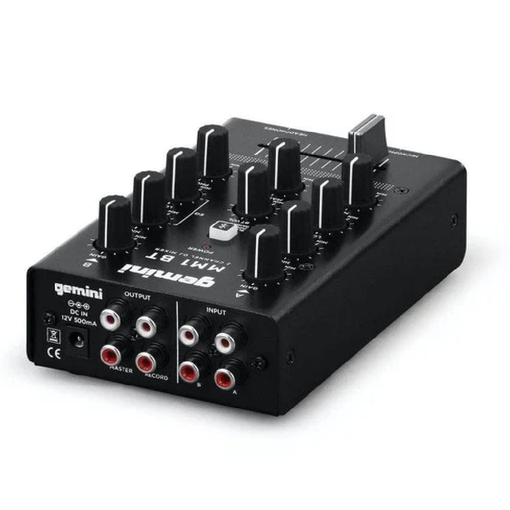 gemini dj mixers black gemini mm1bt 2-channel professional analog dj mixer with bluetooth input      #color_black-red