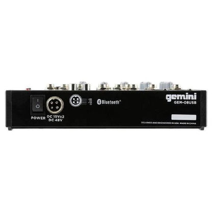 Gemini Dj Mixers Black Gemini MXR 01 BT 2-Channel Professional DJ Mixer With Bluetooth Input