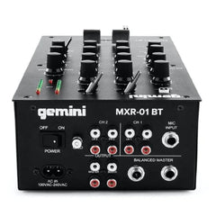 Gemini Dj Mixers Black Gemini MXR 01 BT 2-Channel Professional DJ Mixer With Bluetooth Input