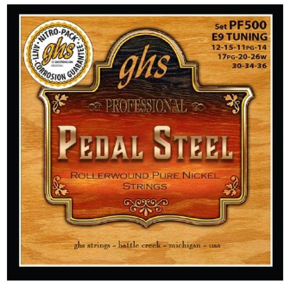GHS Bass Guitar Strings 0.013-.0.036 GHS PF500 Semi Flat E9th Pedal Steel Bass Guitar Strings