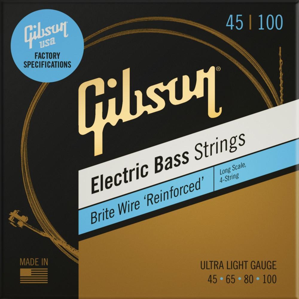 Gibson Bass Guitar Strings Ultra-Light Gibson Long Scale Brite Wire Electric Bass Strings- 4 Strings