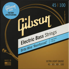 Gibson Bass Guitar Strings Ultra-Light Gibson Long Scale Brite Wire Electric Bass Strings- 4 Strings