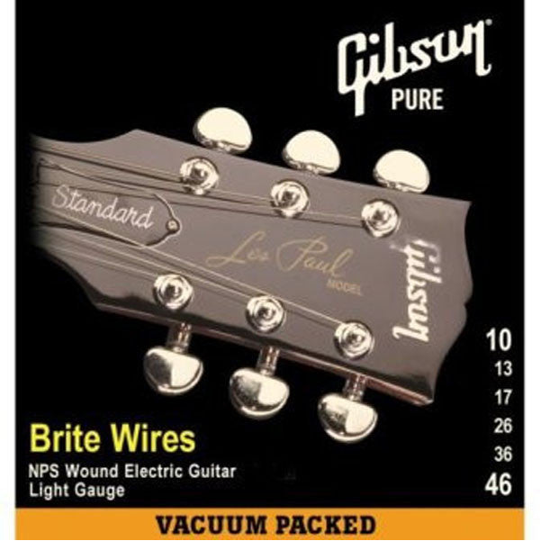 gibson electric guitar strings gibson seg-700l brite wires (.010-.046) electric guitar strings