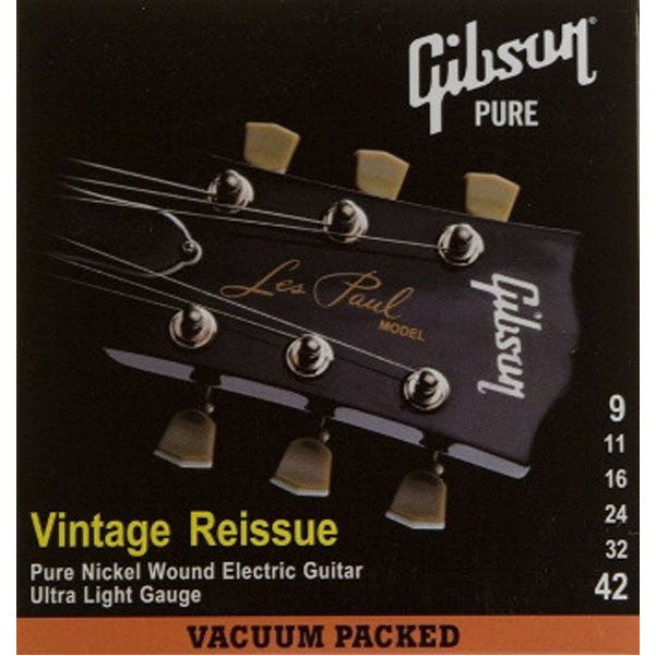 gibson electric guitar strings gibson seg-vr9 vintage re-issue .009-.042 electric guitar strings
