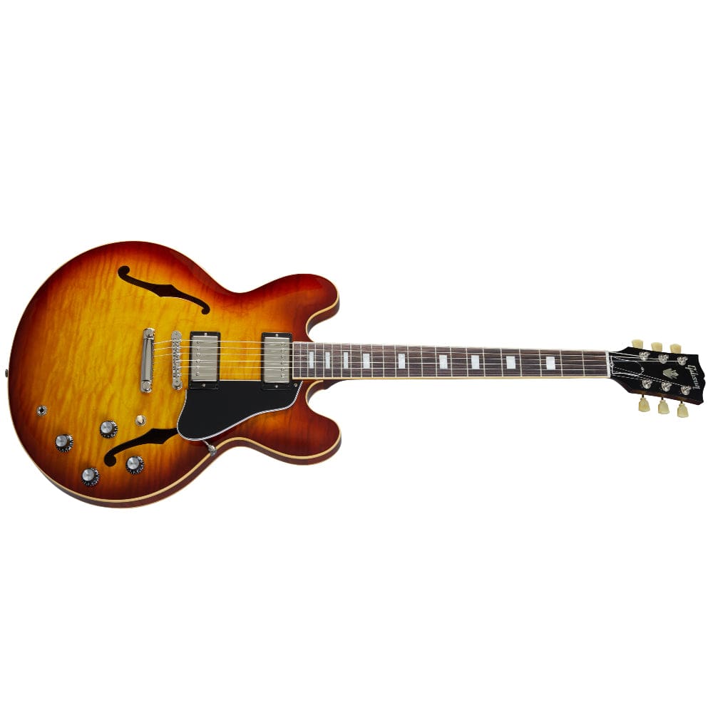 gibson electric guitars gibson es-335 figured 6 string hollowbody electric guitar   #color_iced-tea