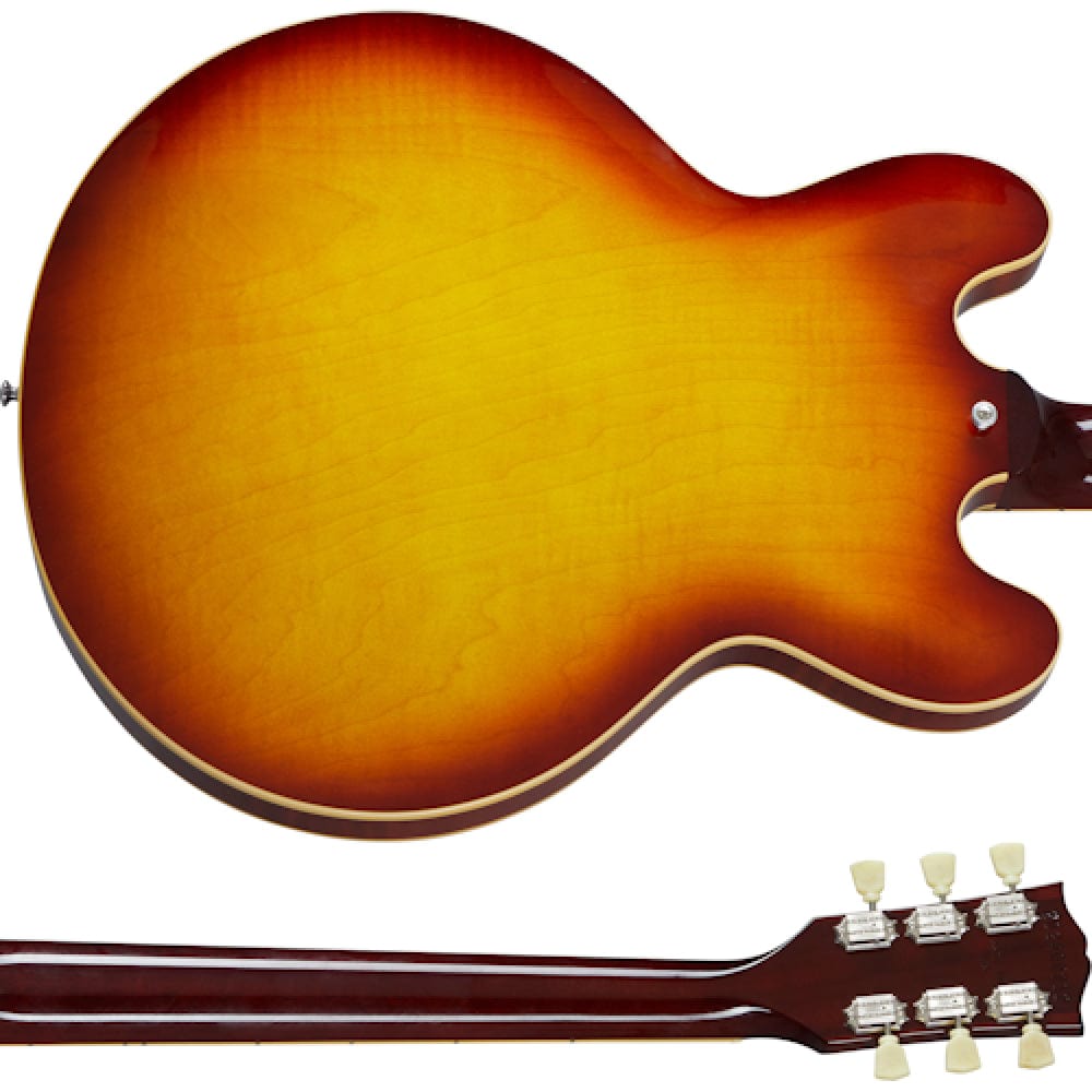 gibson electric guitars gibson es-335 figured 6 string hollowbody electric guitar   #color_iced-tea