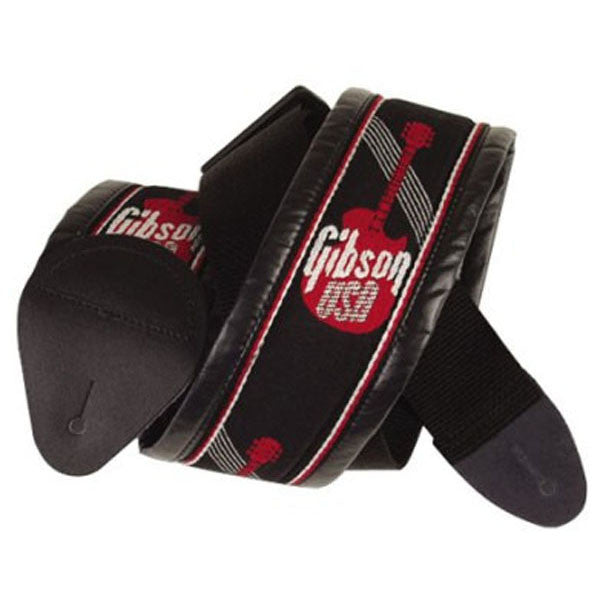 gibson guitar straps gibson asgg-700 guitar strap - red