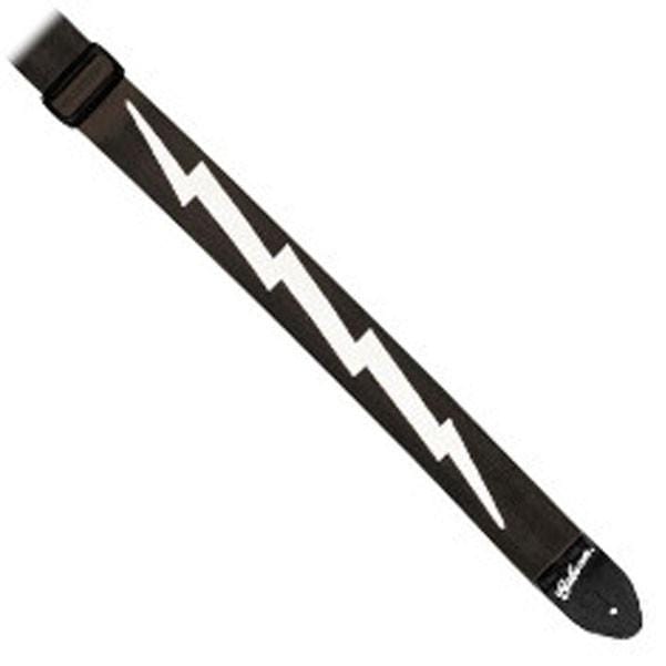 gibson guitar straps gibson asgsbl-10 2" lightning bolt guitar safety strap -jet black