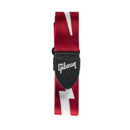 gibson guitar straps gibson asgsbl-20 guitar strap, lightning bolt style, ferrari red
