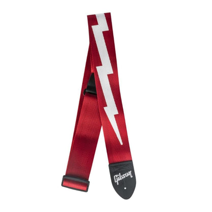 gibson guitar straps gibson asgsbl-20 guitar strap, lightning bolt style, ferrari red