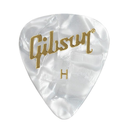 gibson picks heavy gibson aprw12-74 white pearloid picks- pack of 12    