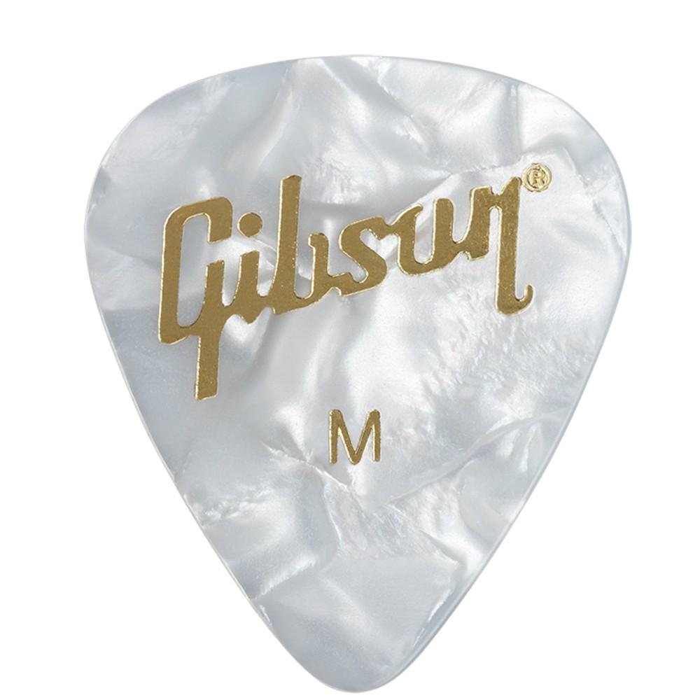 gibson picks medium gibson aprw12-74 white pearloid picks- pack of 12    #size_medium
