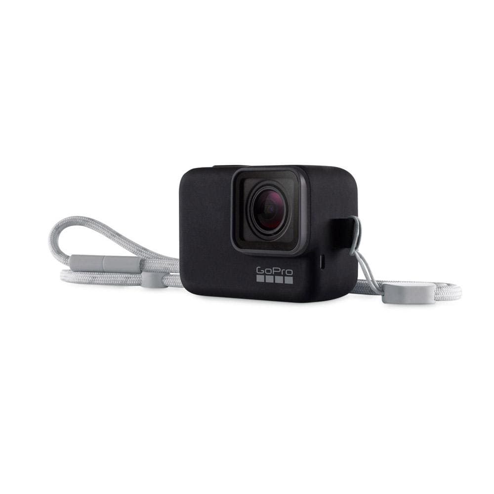 gopro action camera accessories black gopro silicone sleeve & lanyard    