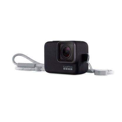 gopro action camera accessories black gopro silicone sleeve & lanyard    
