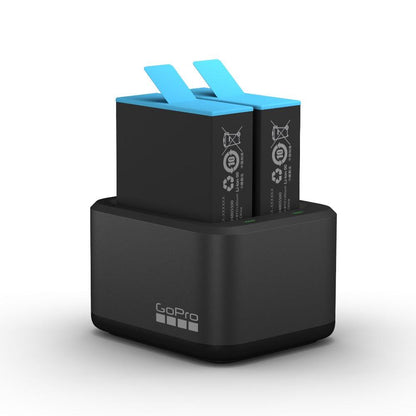 gopro action camera accessories gopro dual battery charger + spare battery for hero 9 black