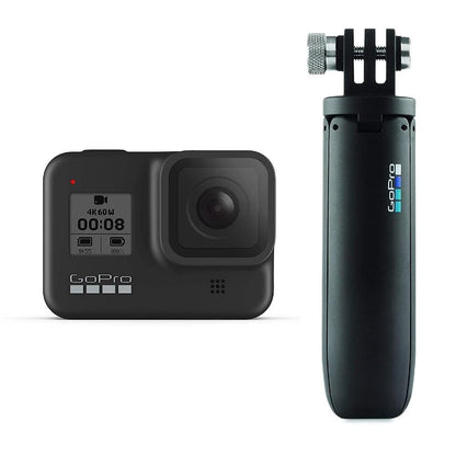 gopro action cameras black gopro hero 8 hypersmooth streamlined 4k action camera with shorty- black with 2 year warranty   