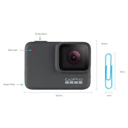 gopro action cameras gopro hero7 silver 10mp rugged waterproof stabilized 4k action camera with 2 year warranty