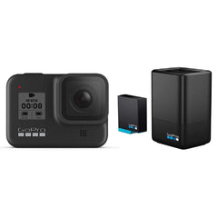 Gopro Action Cameras Hero 8 + Extra Battery + Charger GoPro Hero 8 Hypersmooth Streamlined 4k Action Camera - Black with 2 Year Warranty