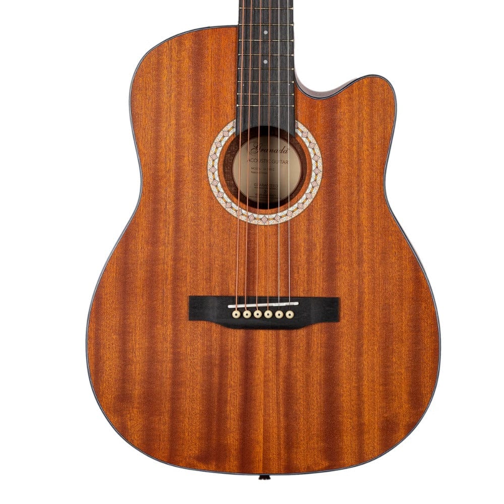 granada acoustic guitars natural matt granada gl130-c 6 string cutaway acoustic guitar   