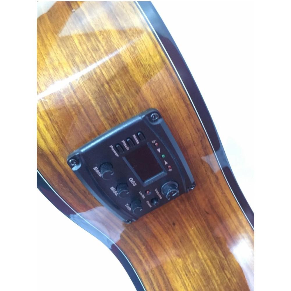granada electro acoustic guitars granada ga-100ceq electro acoustic guitar - natural