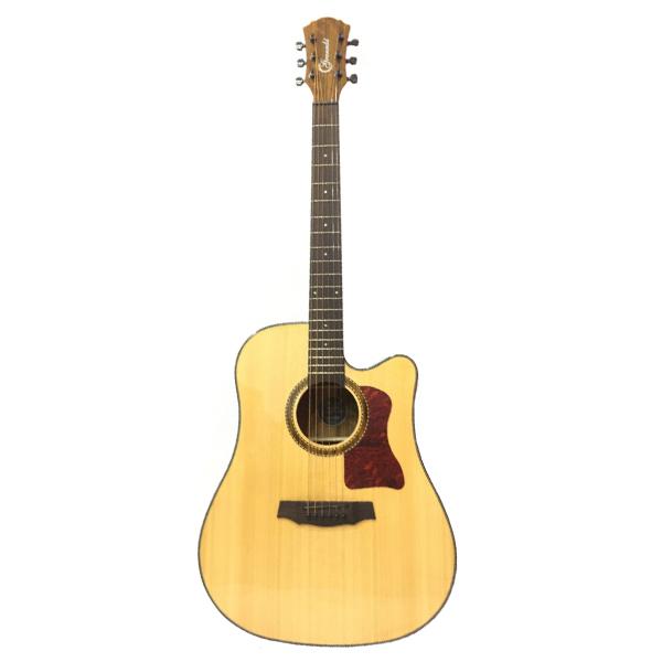 granada electro acoustic guitars granada gd-100ceq dreadnought cutaway acoustic guitar with eq - natural