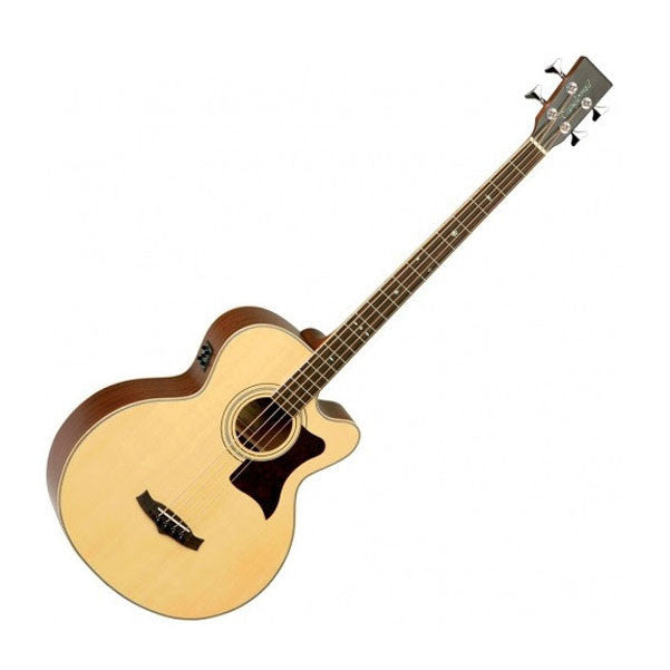 granada electro acoustic guitars granada prlb16ceq electro-acoustic bass cutaway guitar - natural