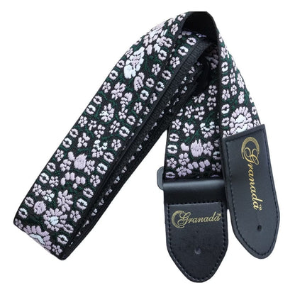 Granada Guitar Straps Black Granada GS03 Jacquard Woven Fabric Guitar Strap - Black