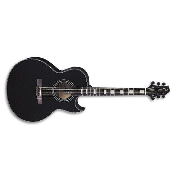 greg bennett electro acoustic guitars greg bennett tmj-5ce electro-acoustic cutaway jumbo guitar - black