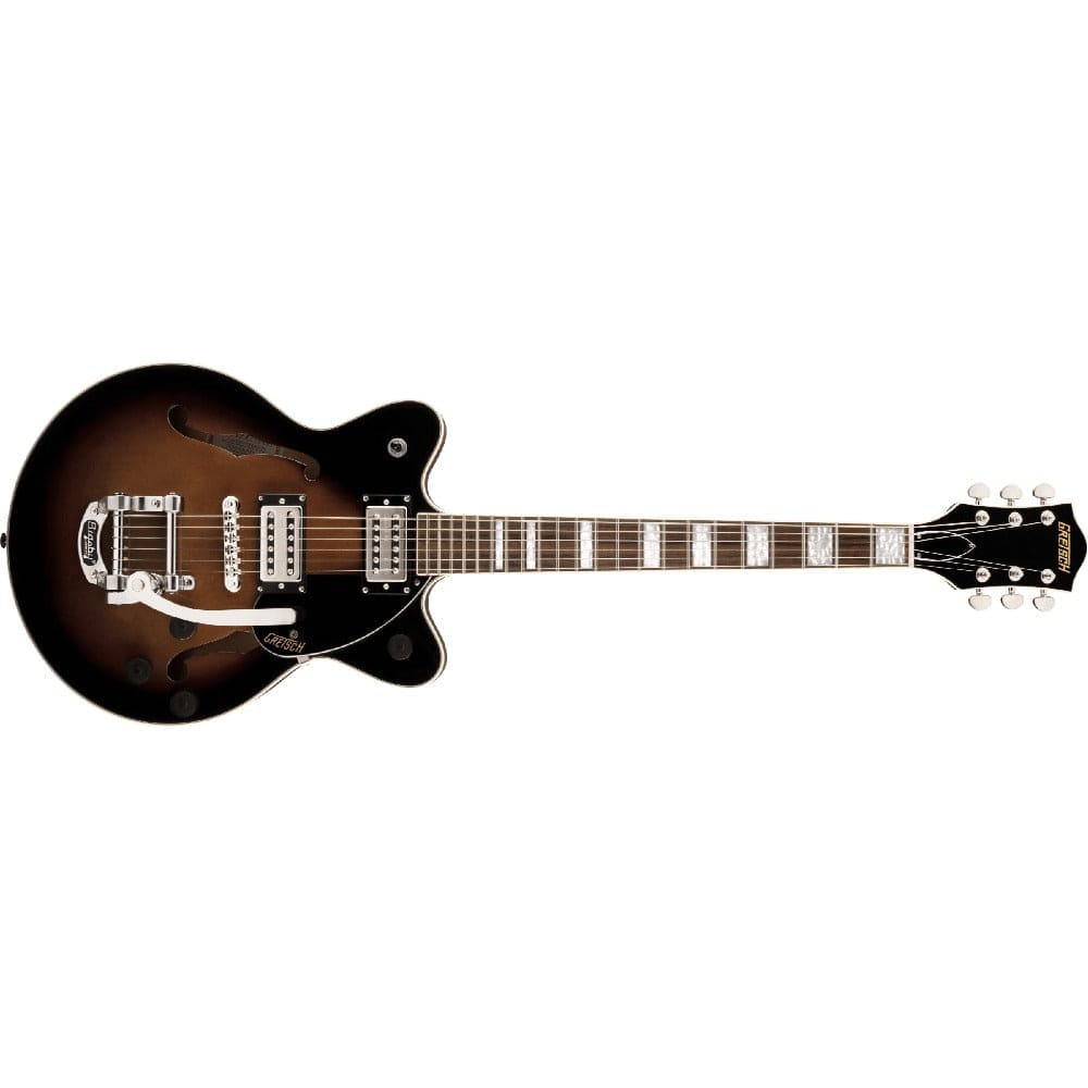 gretsch electric guitars gretsch g2655t streamliner center block jr. double-cut with bigsby 6 string electric guitar    #color_brownstone-maple