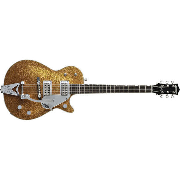 gretsch electric guitars gretsch g6129t sparkle jet electric guitar with bigsby - gold sparkle