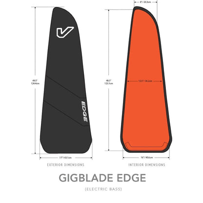 Gruv Gear Bass Guitar Gig Bags Gruv Gear EDGE-EB-BLK Gig Blade Edge Electric Bass Guitar Gigbag - Black