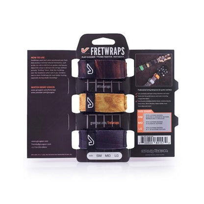 Gruv Gear Dampeners And Mutes Wood / Small / Pack of 3 Gruv Gear GG-FW Fret Wraps String Muter