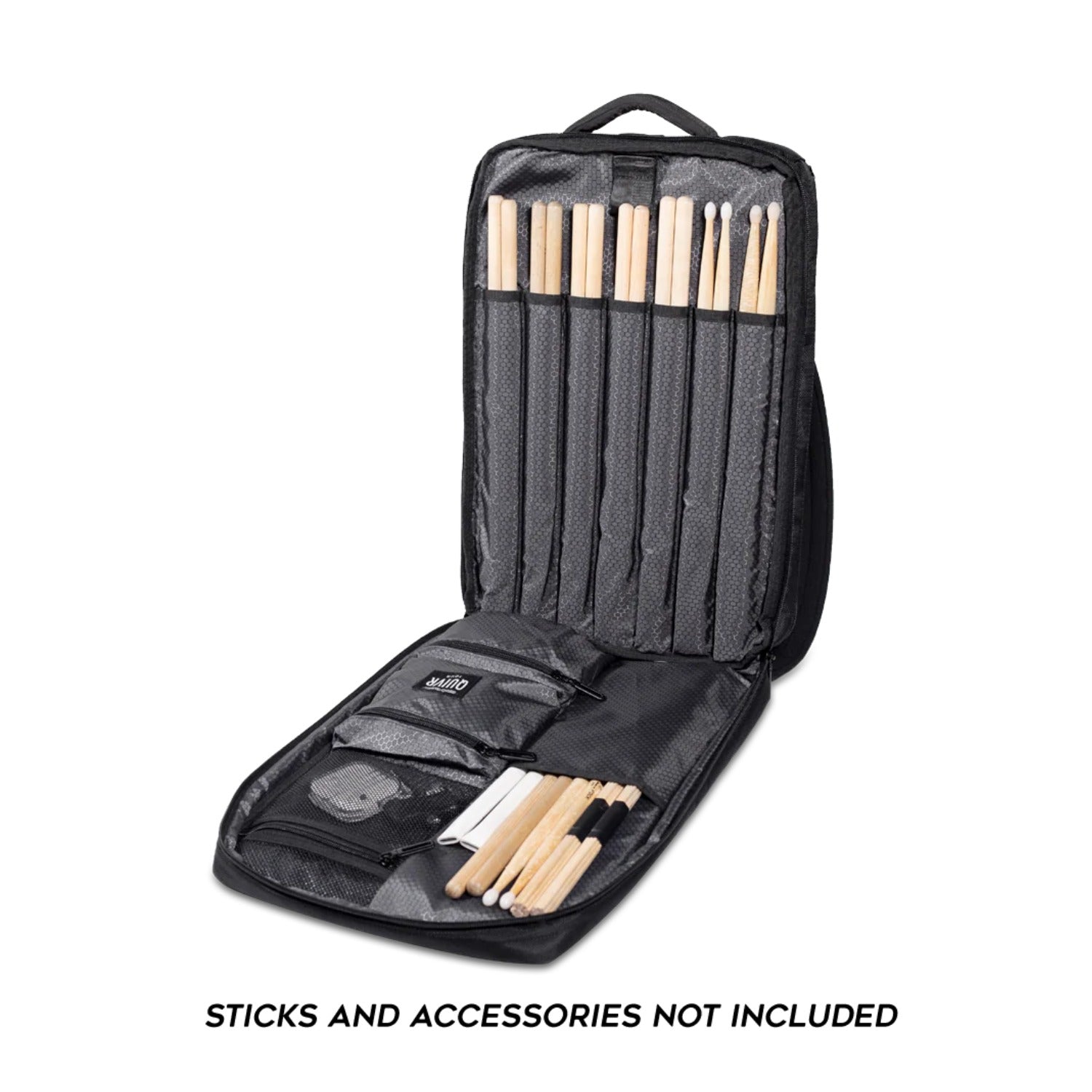 Gruv Gear Drumstick Bags and Holders GruvGear QUIVR-TR-BLK Drum Stick Gigbag