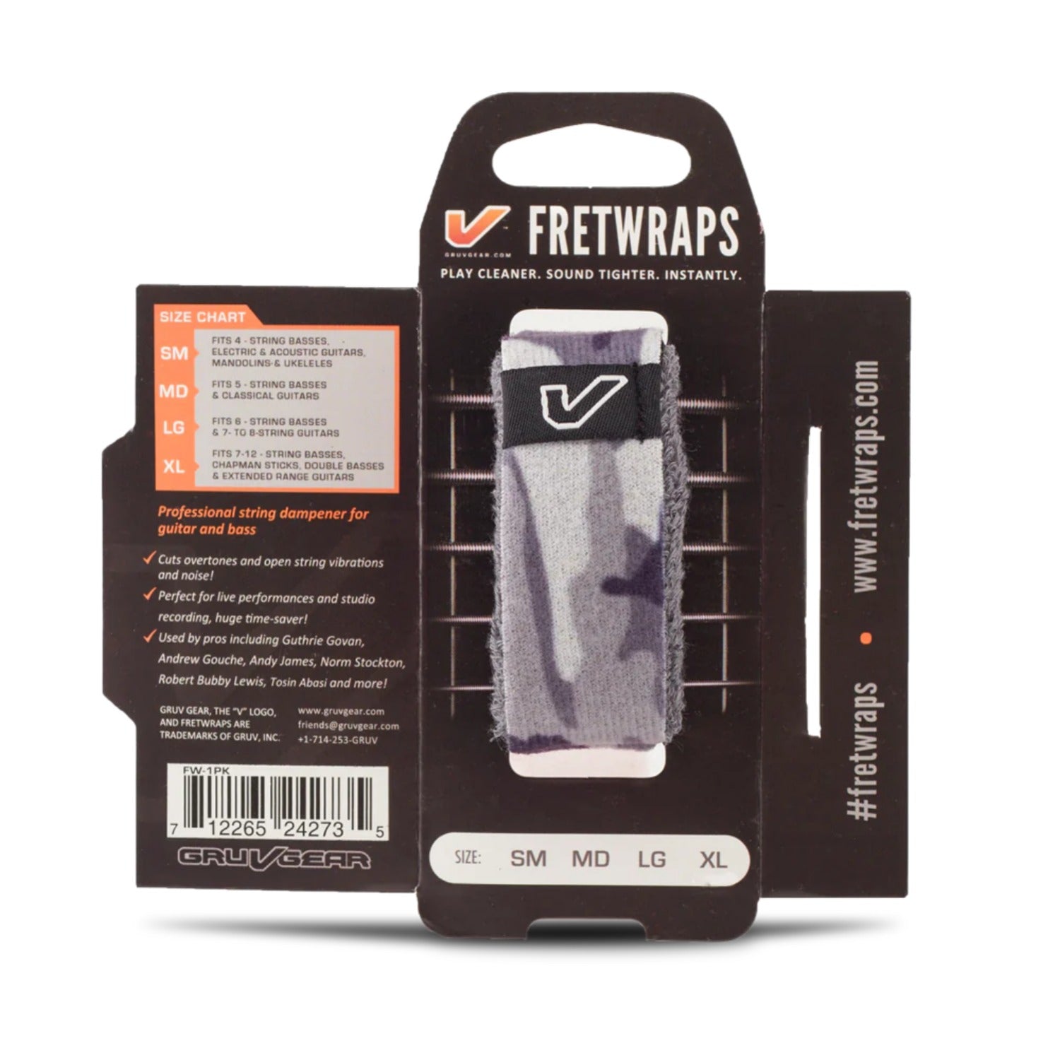 Gruv Gear Guitar Dampeners And Mutes Camo White / Medium / Pack of 1 Gruv Gear GG-FW Fret Wraps String Muter #color_camo-white,size_medium,pack_pack-of-1