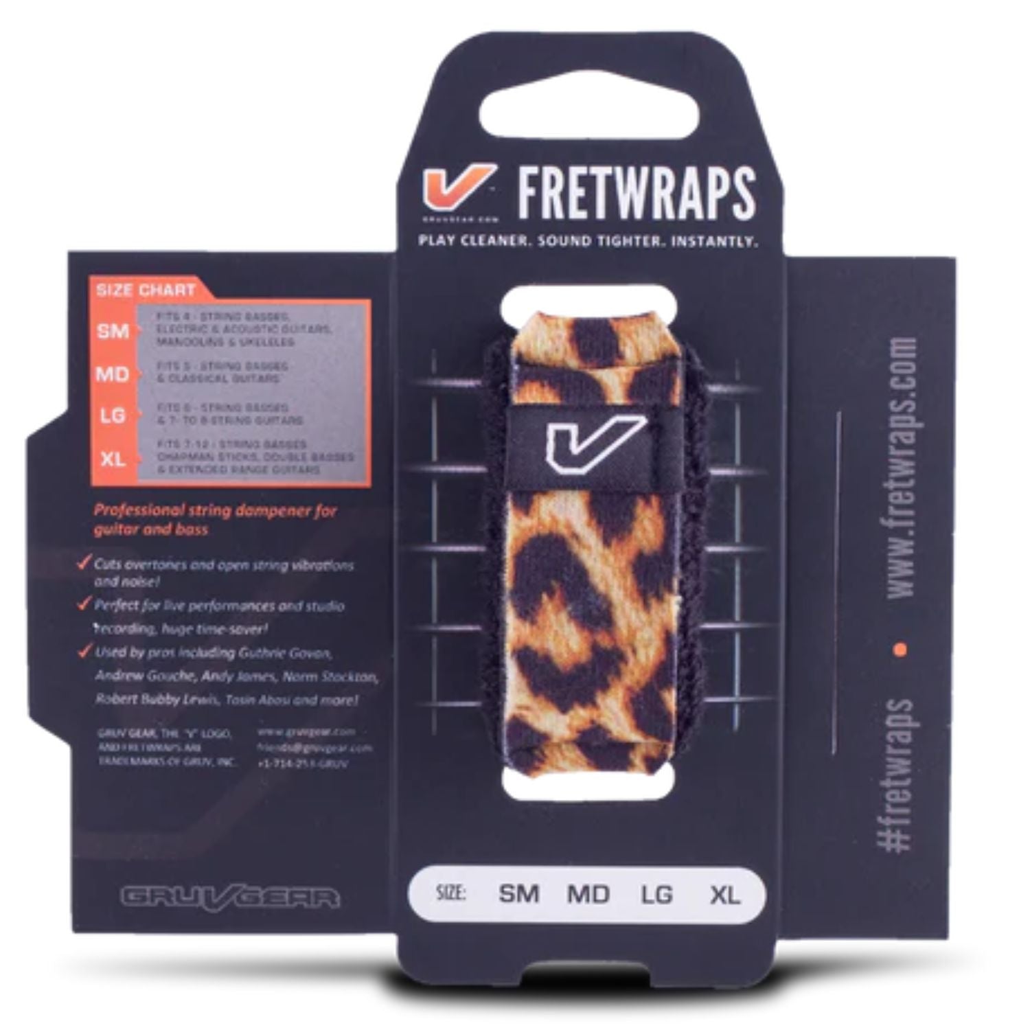 Gruv Gear Guitar Dampeners And Mutes Leopard / Medium / Pack of 1 Gruv Gear FW 1PK Fret Wraps String Muter #color_leopard,size_medium,pack_pack-of-1