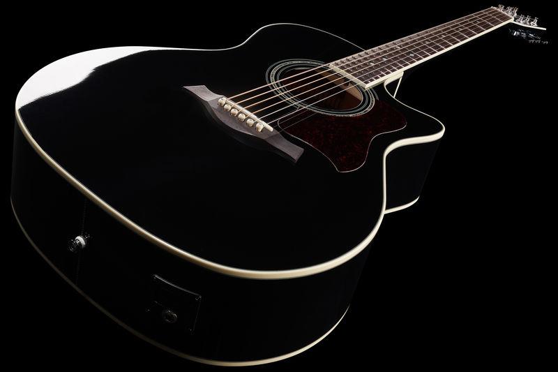 harley benton acoustic guitars harley benton clg-550ce bk custom line