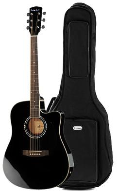 harley benton acoustic guitars harley benton d-120ce bk bundle