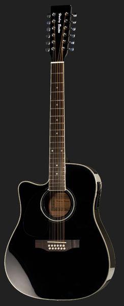 harley benton acoustic guitars harley benton hbd200-12 bk lh bundle