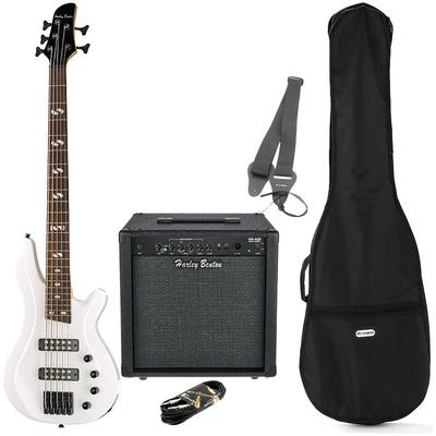 harley benton bass guitars harley benton b-550 white progressive set 1