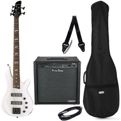 harley benton bass guitars harley benton b-550 white progressive set 2